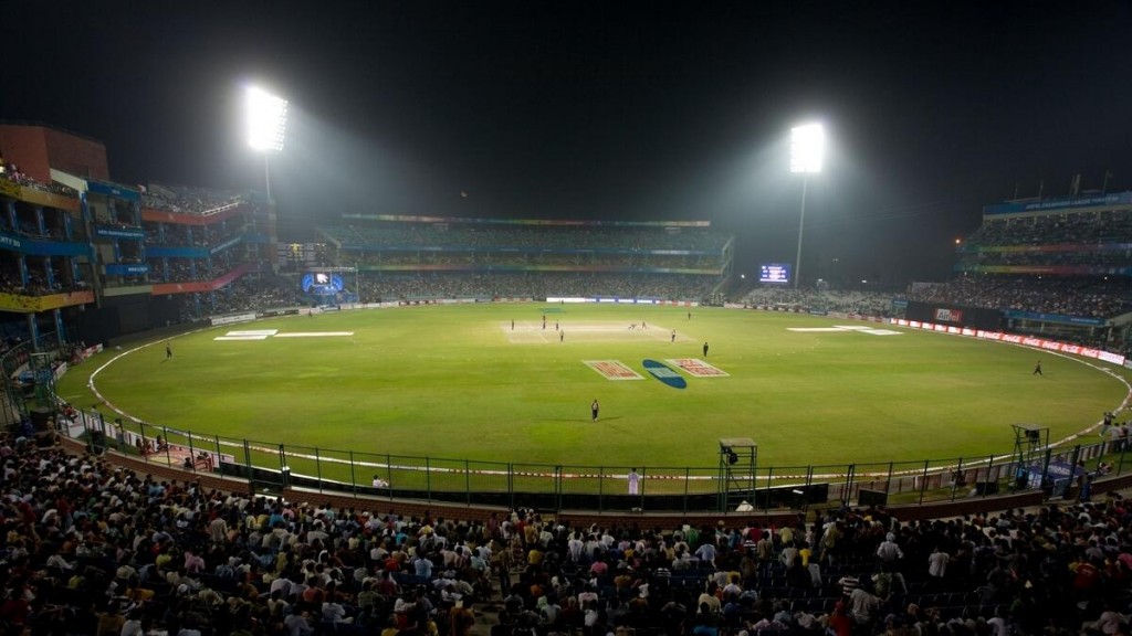 General View of the The Feroz Shah Kotla Stadium in New Delhi, India.  Picture by James Boardmann